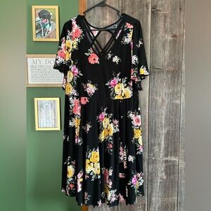 Torrid Black Floral Dress